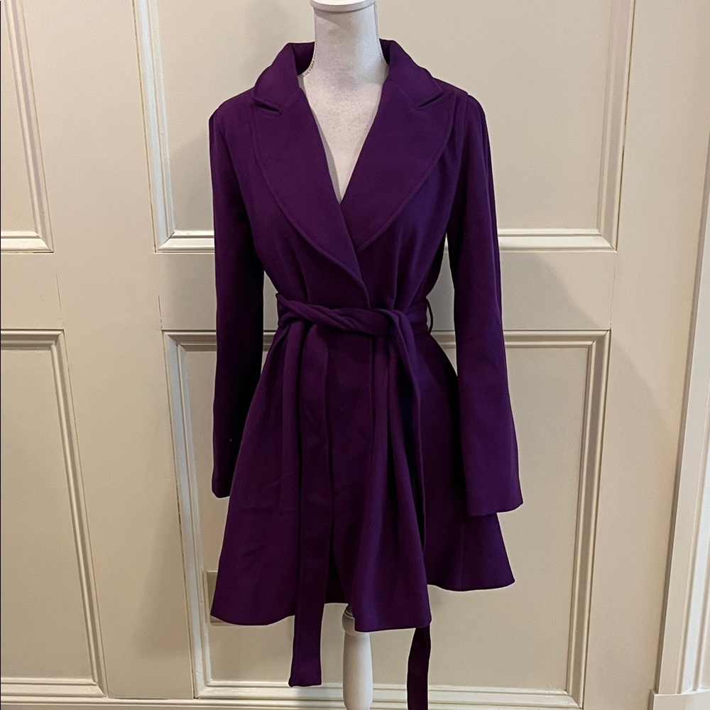 Grace Karin Deep Purple Pea Coat
